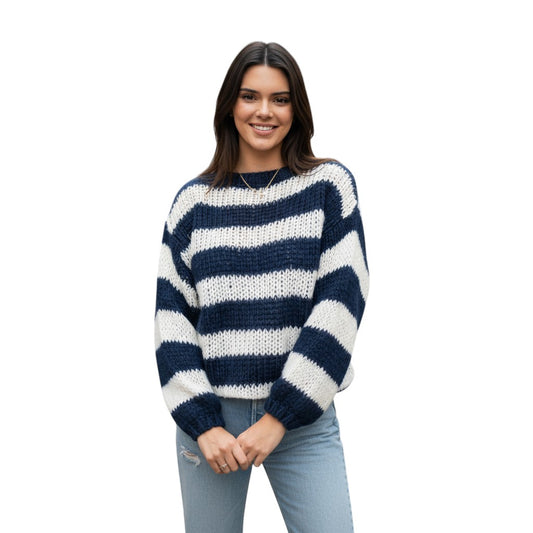 STYLAAR - Oversized Trui voor Vrouwen Lange Mouwen Crewneck Jumper-STYLAAR