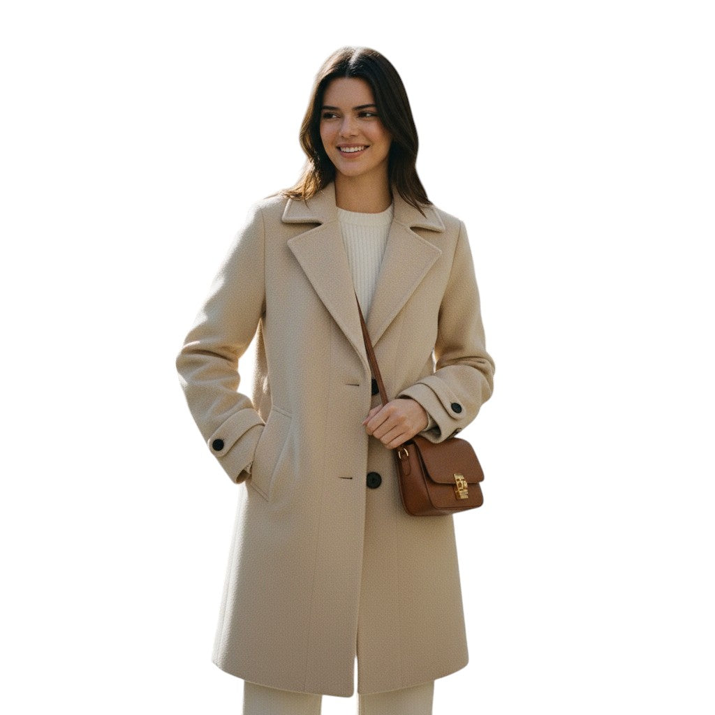 Dames Winterjas met Tailored Kraag-STYLAAR