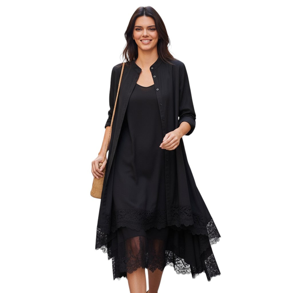 STYLAAR - Boho Jurk met Kant en Bijpassende Blouse voor Dames-STYLAAR