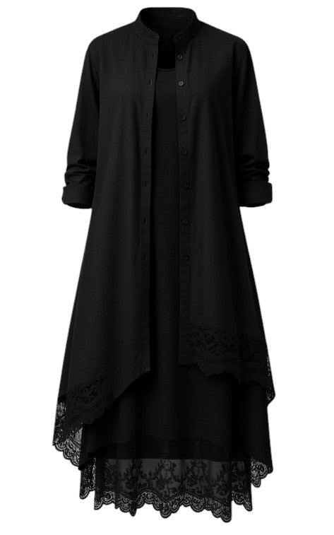 STYLAAR - Boho Jurk met Kant en Bijpassende Blouse voor Dames-STYLAAR