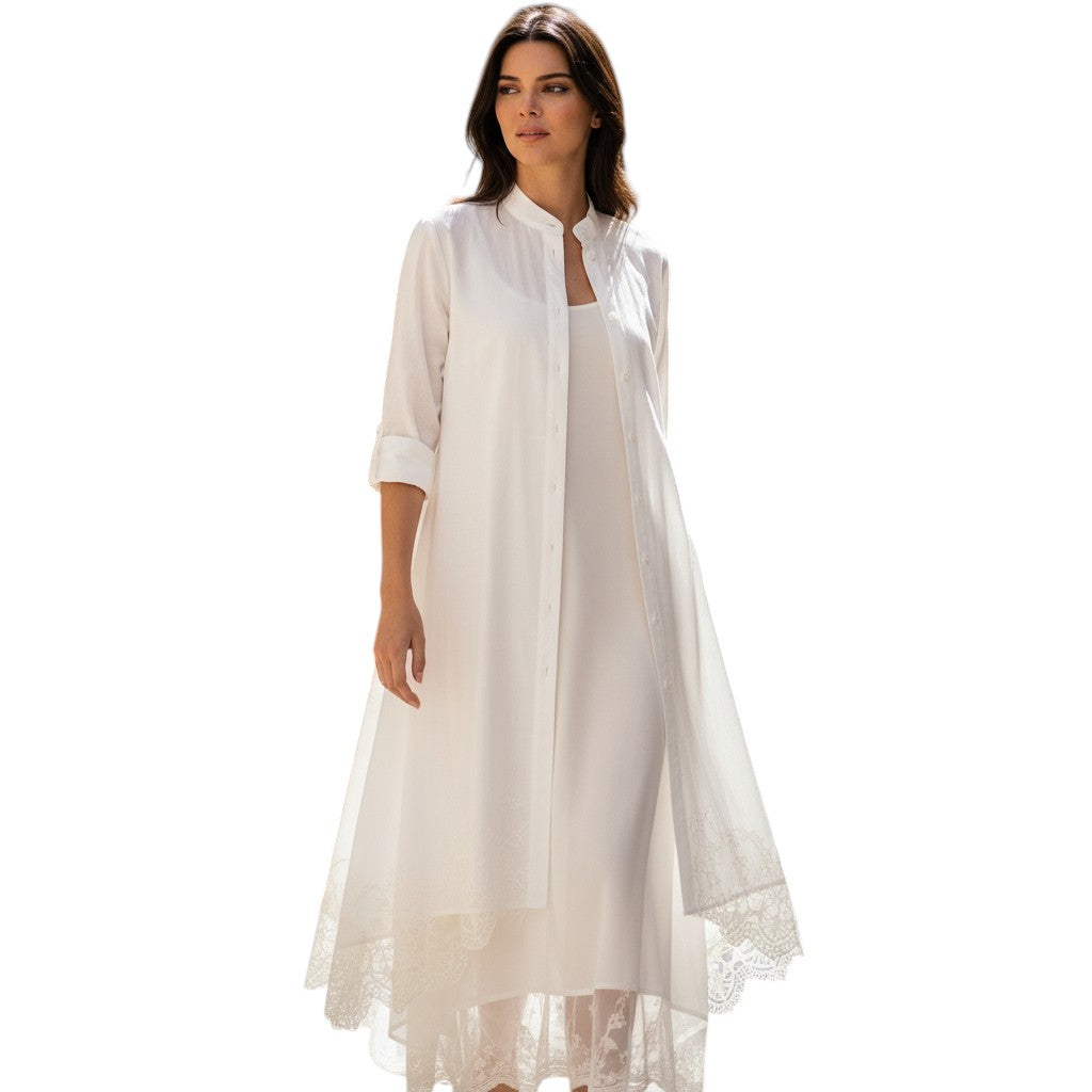 STYLAAR - Boho Jurk met Kant en Bijpassende Blouse voor Dames-STYLAAR