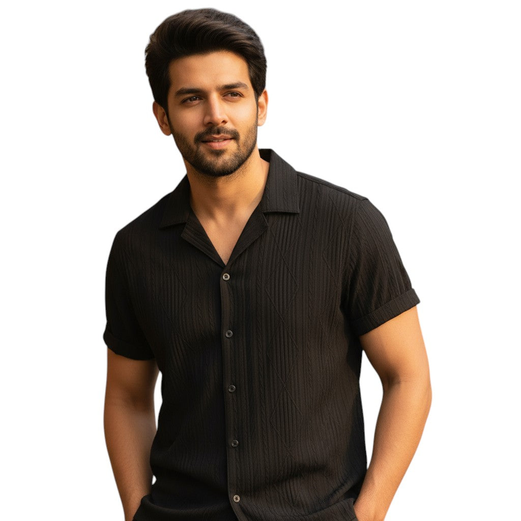 STYLAAR - Cubaanse Jacquard Overhemd voor Heren-STYLAAR