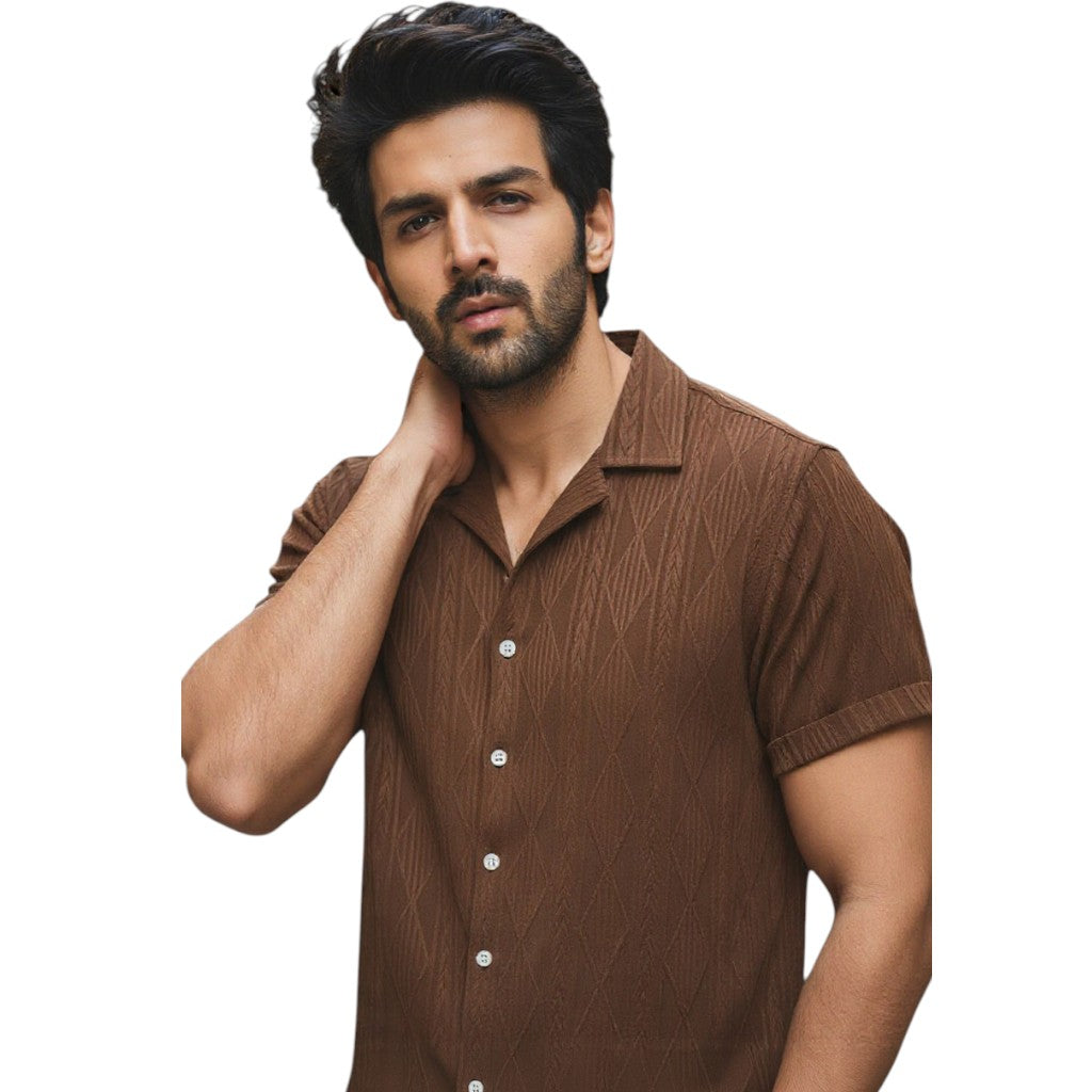 STYLAAR - Cubaanse Jacquard Overhemd voor Heren-STYLAAR