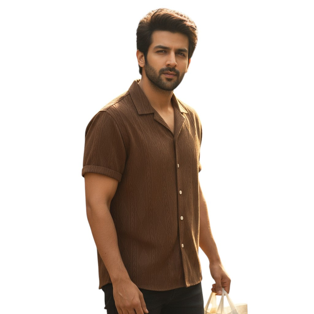 STYLAAR - Cubaanse Jacquard Overhemd voor Heren-STYLAAR