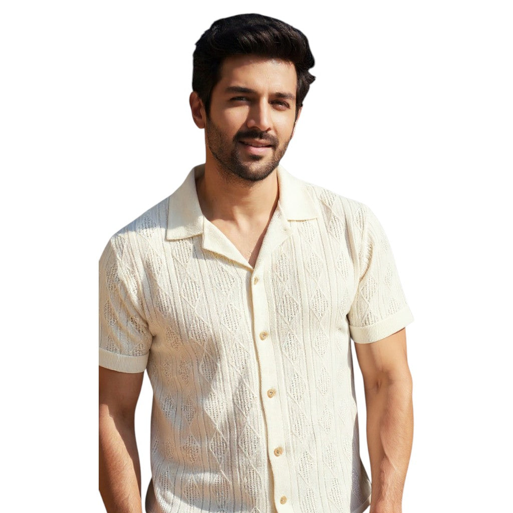 STYLAAR - Cubaanse Jacquard Overhemd voor Heren-STYLAAR