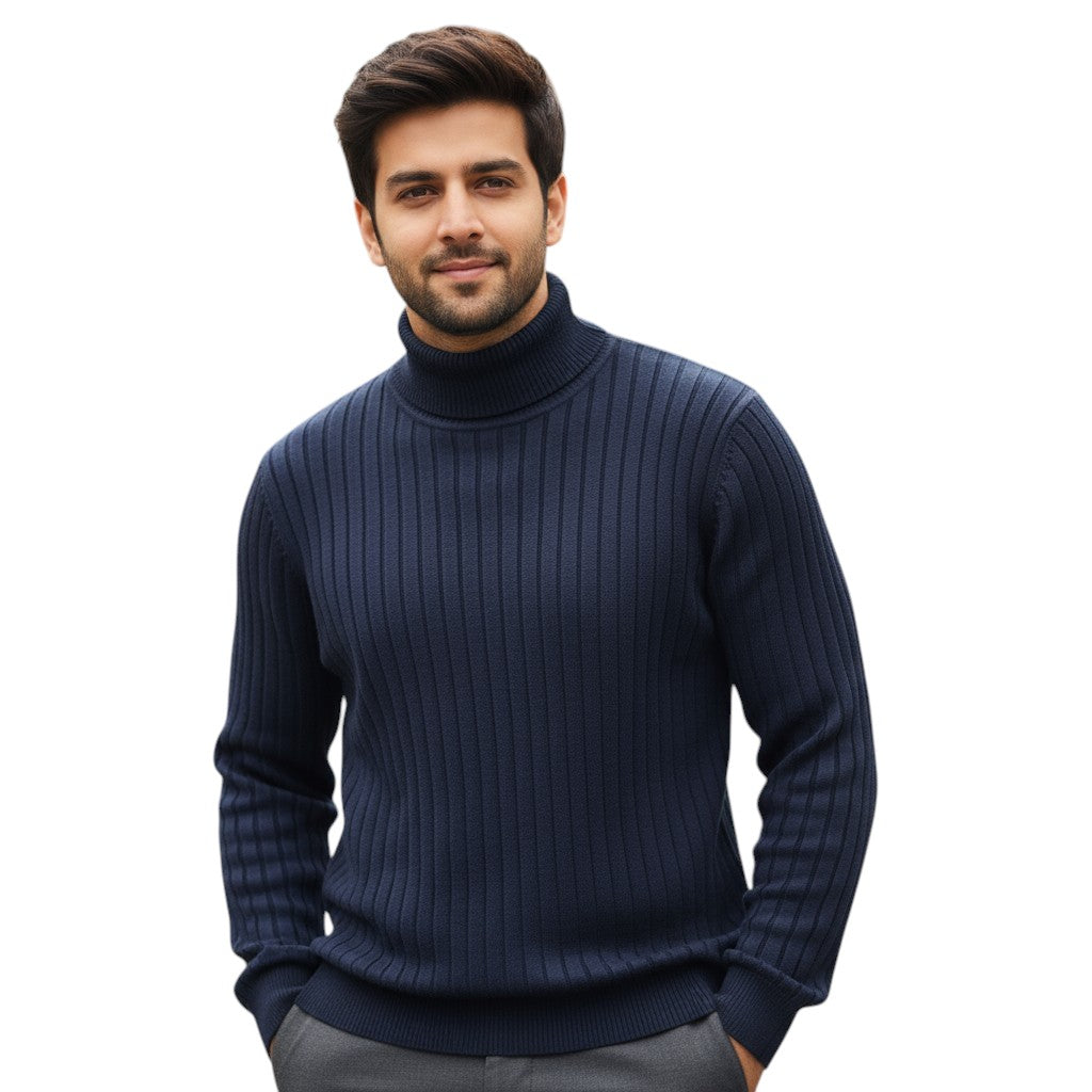 STYLAAR - Heren Coltrui Casual Gebreide Pullover Warme Trui-STYLAAR