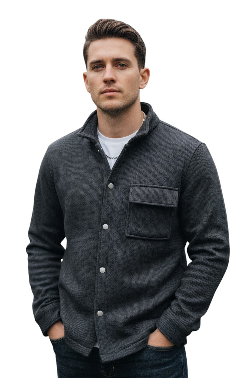 STYLAAR - Heren Winterjas Met Fleece Voering En Knopsluiting-STYLAAR