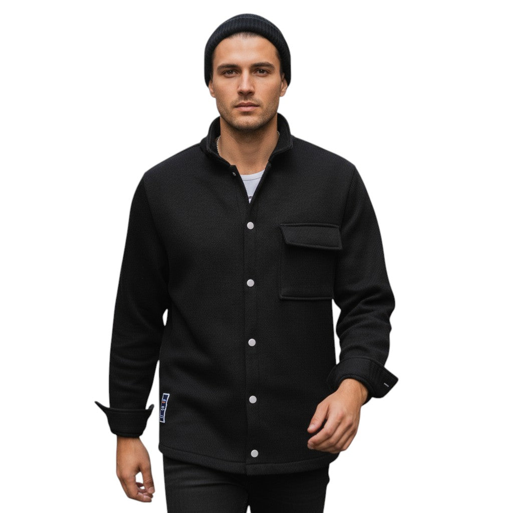 STYLAAR - Heren Winterjas Met Fleece Voering En Knopsluiting-STYLAAR