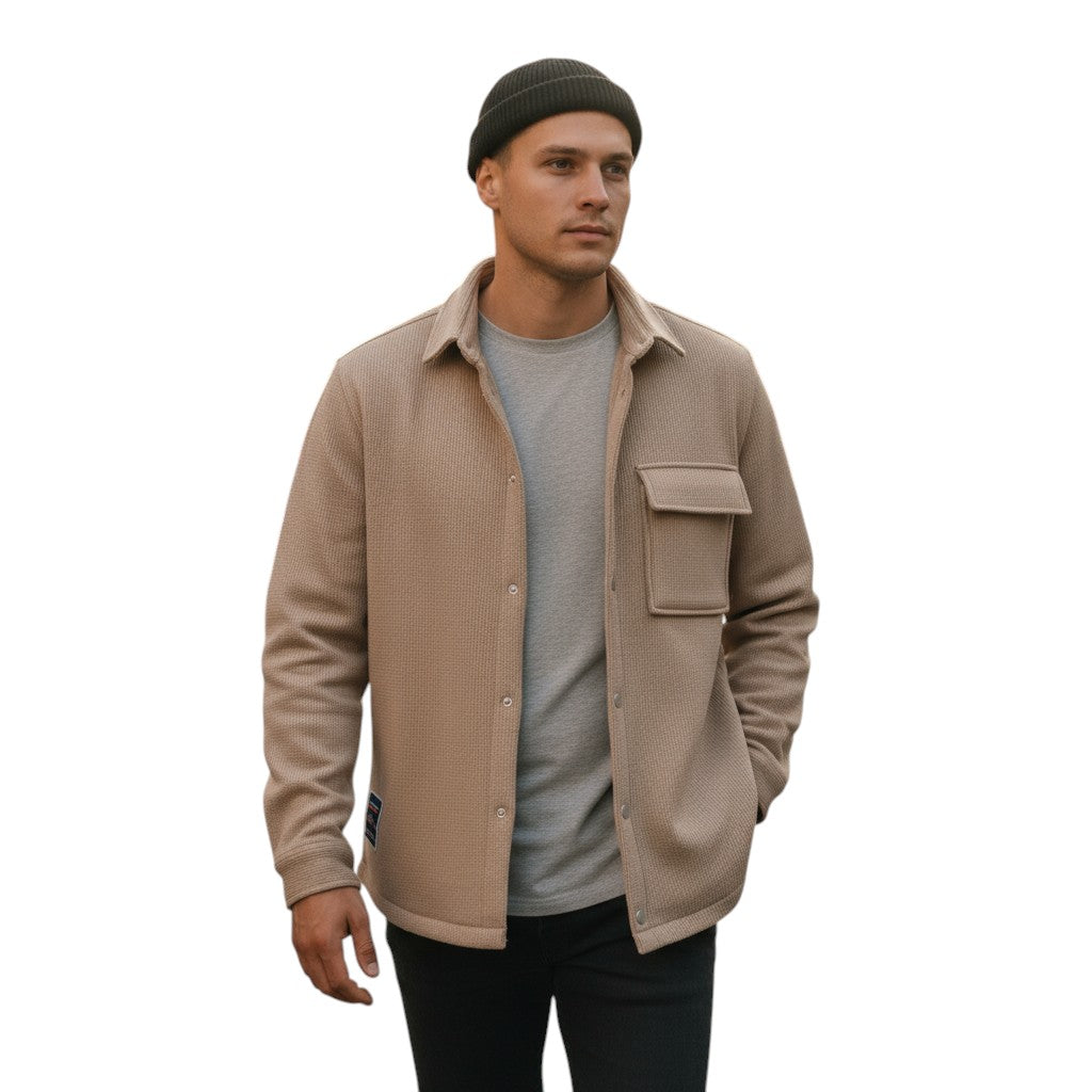 STYLAAR - Heren Winterjas Met Fleece Voering En Knopsluiting-STYLAAR