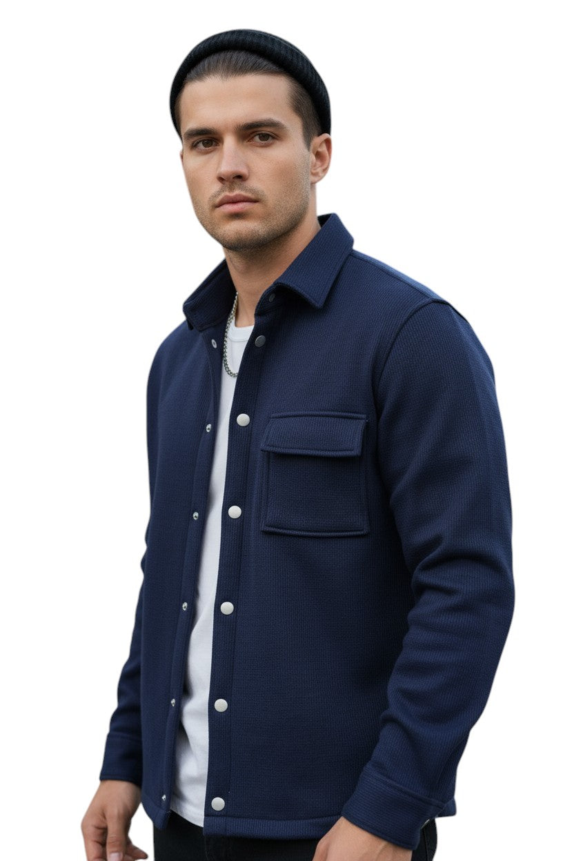 STYLAAR - Heren Winterjas Met Fleece Voering En Knopsluiting-STYLAAR