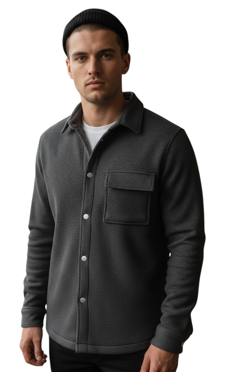 STYLAAR - Heren Winterjas Met Fleece Voering En Knopsluiting-STYLAAR