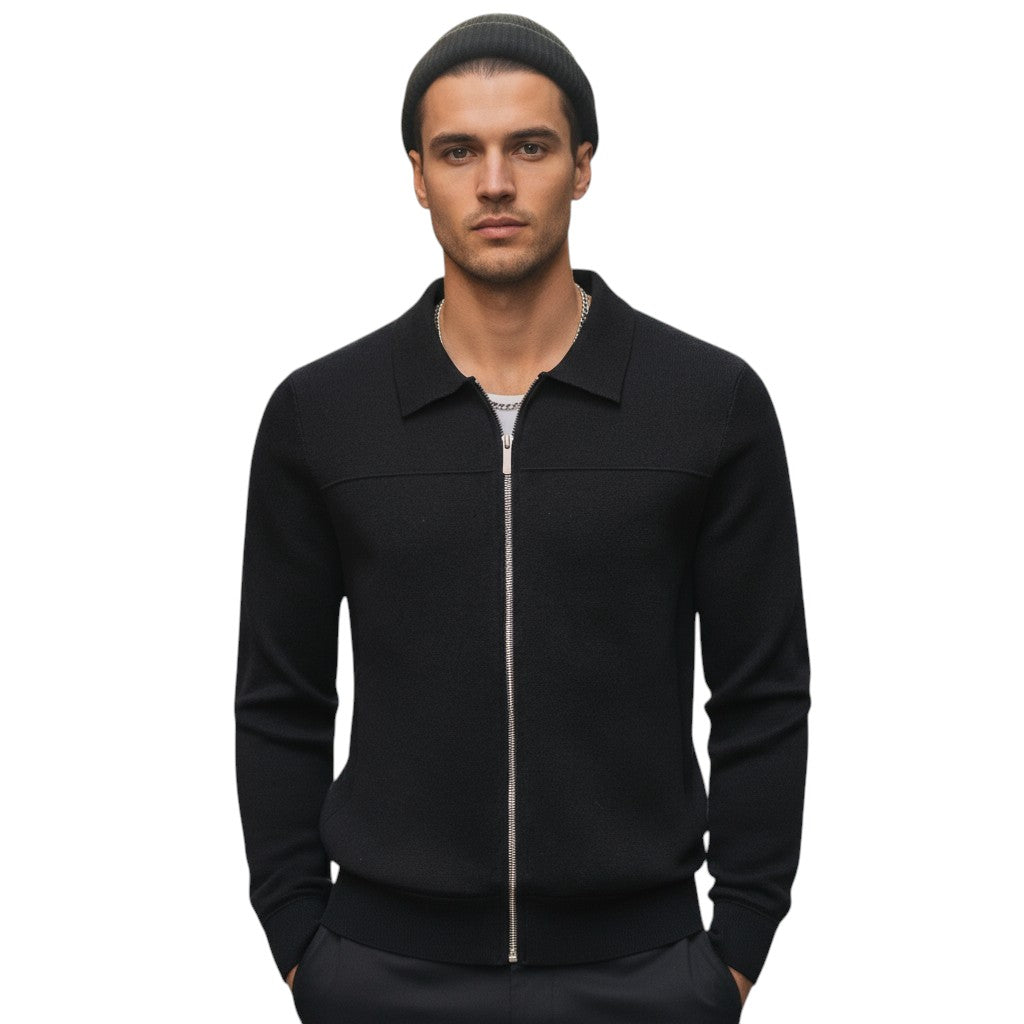 STYLAAR - Herenjas Hoge Kraag Rits Casual Winterstijl-STYLAAR