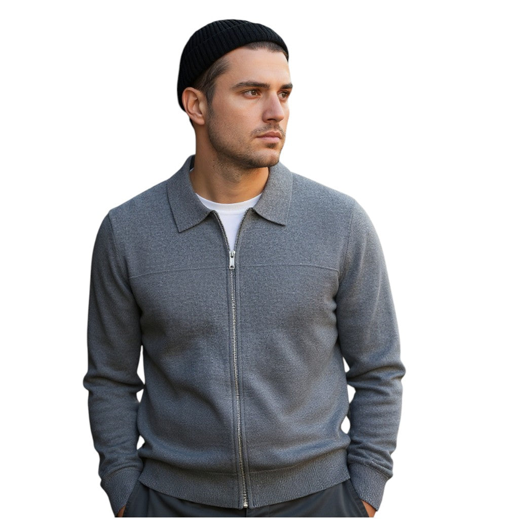 STYLAAR - Herenjas Hoge Kraag Rits Casual Winterstijl-STYLAAR