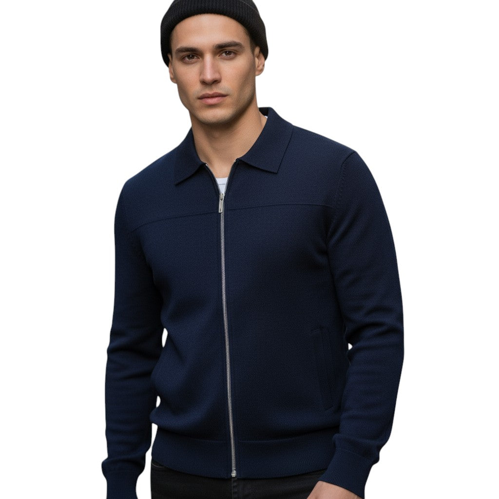 STYLAAR - Herenjas Hoge Kraag Rits Casual Winterstijl-STYLAAR