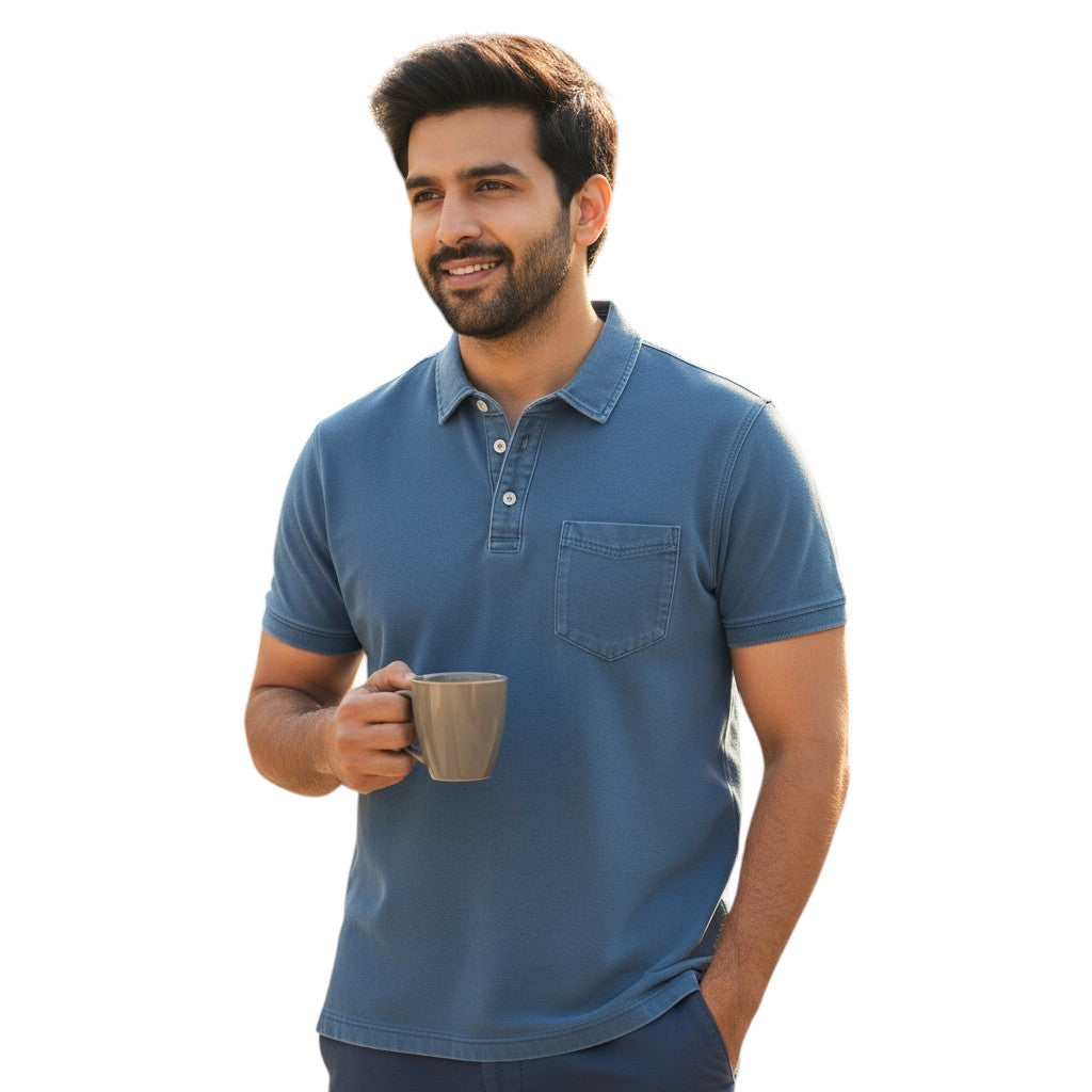 STYLAAR - Polo voor heren met borstzakje-STYLAAR