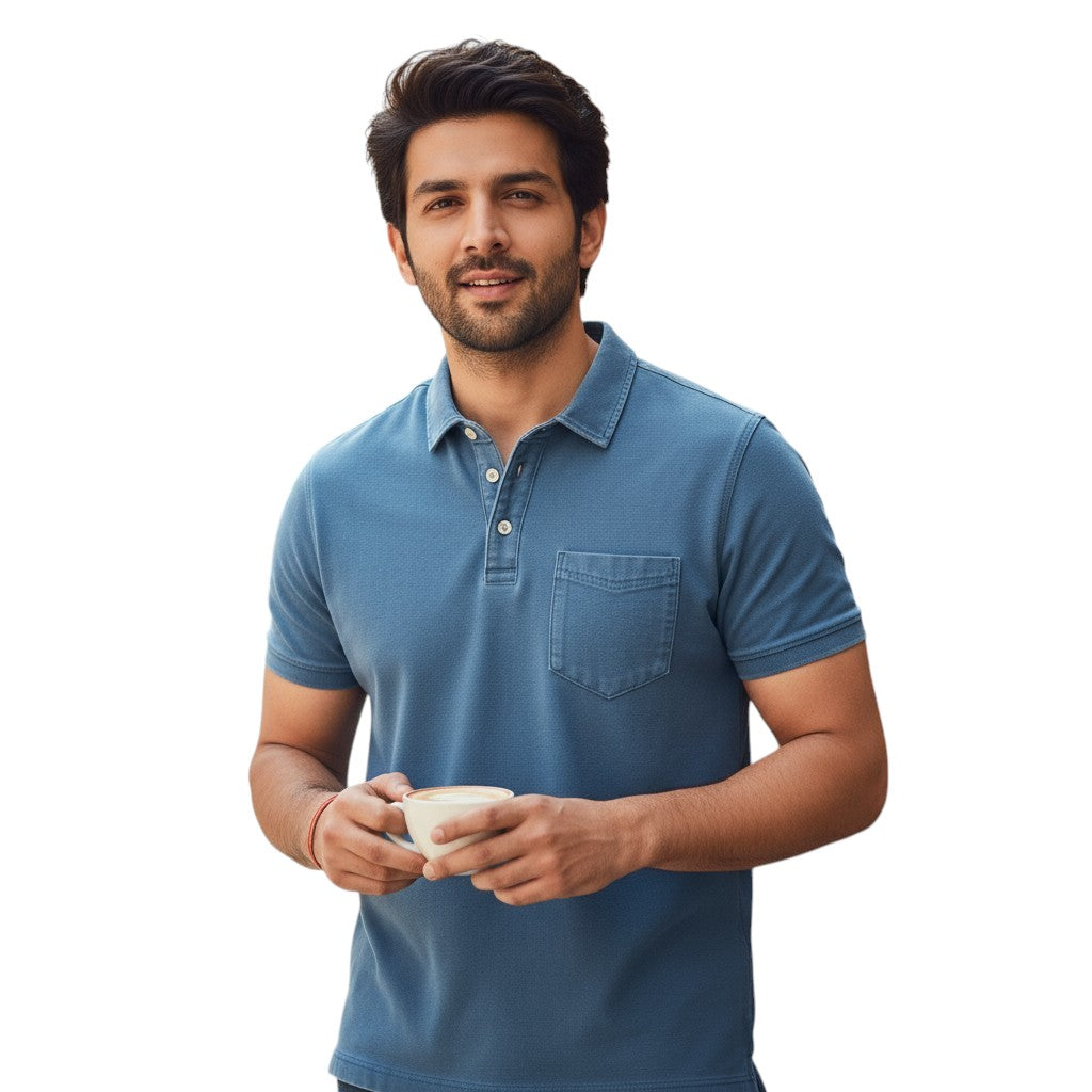 STYLAAR - Polo voor heren met borstzakje-STYLAAR