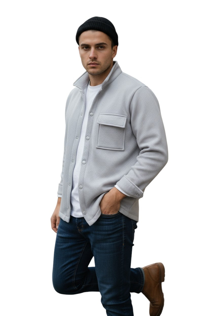 STYLAAR - Heren Winterjas Met Fleece Voering En Knopsluiting-STYLAAR